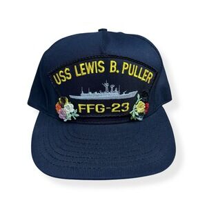 VTG USS Lewis B. Puller FFG-23 Battleship Military Snapback Trucker Hat Navy Cap
